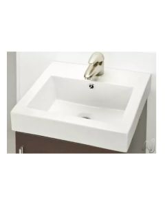 Empire NC18W1 New City 16-1/2" W X 7-9/10" D X 17-9/10" L Over Counter Singel Bowl Ceramic Sink with Drain Hole in White