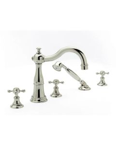 Newport Brass 3-1767/15S Victoria Solid Brass Triple Handle Trim Kit in Satin Nickel
