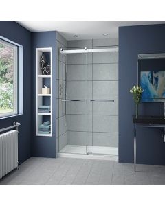 Fleurco NPS148-11-40 Gemini Plus In-Line 48" W X 79" H Alcove Frameless Sliding Shower Doors in Chrome