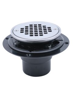 Oatey 42272 130 Series ABS Round Low Profile Drain Stainless Steel Screw-In Strainer with Ring with Plug