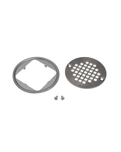 Oatey 42334 130 Series 4-1/4" Round Screw-In Strainer with Ring in Brushed Nickel