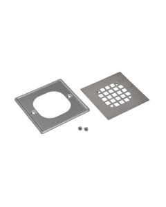 Oatey 42337 4-1/4" W X 4-1/4" H Square Snap-In Strainer with Ring in Brushed Nickel