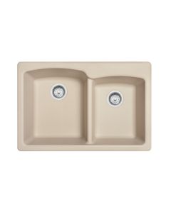 Franke EOCH33229-1 Ellipse 33" L X 22" W X 9" D Double Basin Topmount / Drop In Granite Kitchen Sink with Right Side Small Bowl in Champagne
