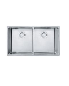 Franke CUX120 Cube 31" L X 18" W X 9" D Rectangular 16-Gauge Stainless Steel  Double Bowl Undermount Kitchen Sink in Steel