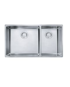 Franke CUX160 Cube 31" L X 18" W X 9" D Rectangular 18 Gauge Stainless Steel Undermount Double Bowl Kitchen Sink in Steel