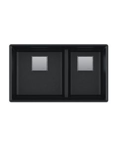 Franke PKG160ONY Peak 32" L X  19" W X 9" D Rectangular Granite Undermount Double Bowl Kitchen Sink in Onyx