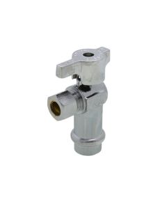 Stop 1/2" Pressx 3/8" Comp OD Angle Stop Valve in Chrome