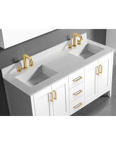 Madeli QST2208-60-230-WH QTZ TOP-6021 WHT60W X 3/4H-QUARTZSTONE TOP WHITE CARRARA