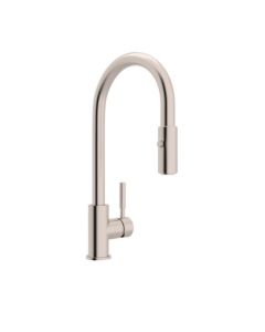 Riobel R7520SB Lux Side Handle Stainless Steel Pulldown Kitchen Faucet with Lever Handle in Brushed Stainless Steel