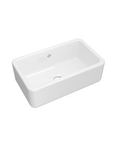 Rohl RC3018WH-C Lombardia® Shaws 30" L X 18" W X 10" H Rectangular Single Bowl Farmhouse Apron Front Fireclay Kitchen Sink in White