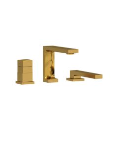 Riobel RF19BG Reflet Three Holes Deck Mounted Tub Filler with Built-In Diverter and Includes Hand Shower in Brushed Gold