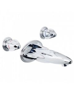 Lefroy Brooks RH1172-CP Belle Aire Wall Mounted Three Hole Bath Filler in Polished Chrome