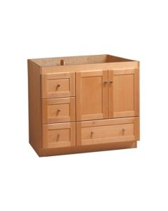 Ronbow 081936-3R-W01 V3621R-W01 Modular Shaker 36 Inch Vanity Cabinet With Wood Doors On Right Side in White