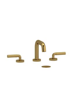 Rohl RUSQ08LBG Riobel Riu Widespread Lavatory Faucet with U-Spout and Lever Handles in Brushed Gold