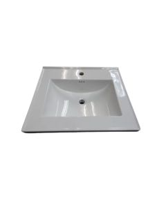 Empire S2522W8 Seville 7 1/5" H X 25" W X  22" L, 8" Faucet Drill Drop-In Lavatory Sink in White