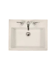 Empire S3722W8 Tribeca 37" W X 22" L X 7" D, Seville Sink Top with 8" Widespread Faucet Holes in White (Faucet Sold Separately)