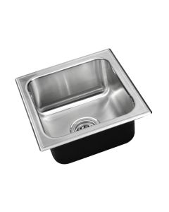 Just S-ADA-1313-A-GR Stylist 13" W X 13" L Single Bowl Drop-In Sink 18 Gauge in Stainless Steel