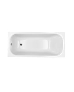 Schmidlin 2250-0005 Norm Classic 60" x 30" x 17 3/8" Glazed Titanium Steel Tub in White with Left Hand Drain, Intergrated Tile Flange on Back and Left Side