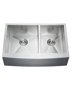 Brighton SFA2236-RS 22x36 Farmhouse Double Bowl 60/40 Apron Front Stainless Steel Kitchen Sink