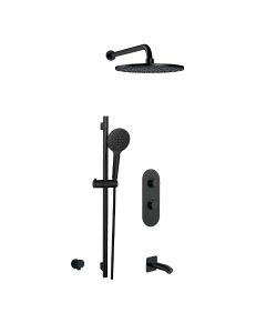 Aquabrass ABSZSHOWERBOX02EBK Shower Faucet System in Electro Black (Rough Valve Sold Separately) 