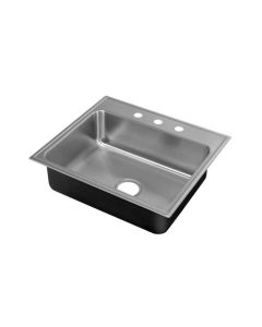 Just SLADA2125A0.6.5.DCC Stylist 21" W X 25" L Single Bowl Drop-In Sink, 18 Gauge, 3 Faucet Holes in Stainless Steel