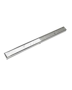 Infinity Drain S-LTIF 6536 PS 36" S-PVC Series Low Profile Complete Kit with 2-1/2" Tile Insert Frame in Polished Stainless