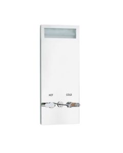 Flaminia SPHC 16.53" W X 2.5" L X 39.47" H Hot/Cold Mirror with Lamp & Arranged for Three Faucet Holes (Faucets Not Included)
