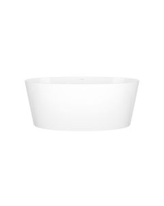 Rohl IOS-N-SW-NO Victoria +Albert Contemporary Dual Ended 60" x 32" IOS Freestanding Soaking Bathtub with No Overflow in White Englishcast Volcanic Limestone