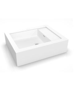 Davinci SR25207CSRCY0S4SMW SRG Series Counter Top Single Washbasin 25" L X 20" W X 7" H Solid Surface in Matte White