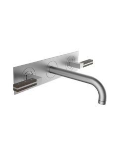 Davinci SRG151RE12H151 T SN SRG 3-Hole Wall Mounted Lavatory Faucet with Plate, Trim Only in Satin Nickel