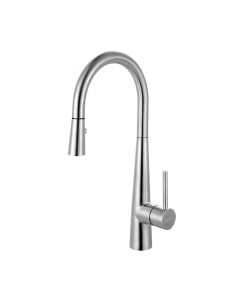 Franke STL-PR-304 Steel 1.75 GPM Deck Mounted Single Hole Pull Down Prep Kitchen Faucet in Stainless Steel