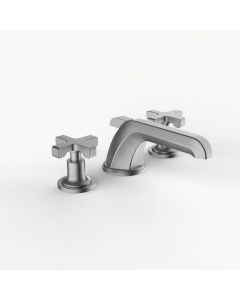 Davinci STR-COU-100-SN Streamline Deck Mounted Three Hole Lavatory Faucet with Low Profile Spout with Cross Handles in Satin Nickel 