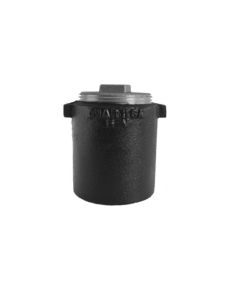 Charlotte Pipe SV228S-4 4" Spigot X FNPT Cast Iron Cleanout Ferrule with 3" Southern Raised Head Brass Plug in Black