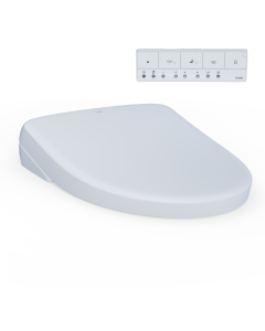 Toto SW4736AT40#01 S7A WASHLET®+ Electronic Bidet Toilet Seat with EWATER+ Bowl and Wand Cleaning, Auto Open and Close Contemporary Lid Elongated in Cotton White