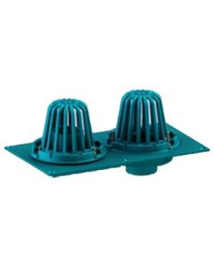 Aquaflow T-0084 Frank Pattern 4” X 4” Cast Iron Combination Roof Drain with Overflow