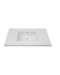 Fairmont Designs TC3-4322W8 3cm (1 1/4") 43" White Ceramic Vanity Sink Top with Integral Bowl - 8" spread
