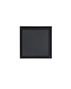Infinity Drain TD 4-2P BK 4" X 4" Tile Drain Strainer in Matte Black with PVC Drain Body, 2" Outlet