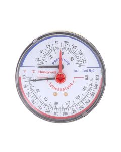 Honeywell TDV-040/U 1/2" NPT, 3-1/8" Face, Temperature & Pressure Gauge (Tridicator)