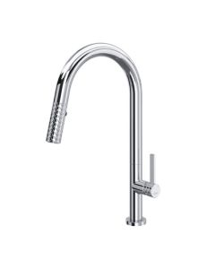 Rohl TE55D1LMAPC Tenerife 1.75 GPM Single Hole Pull Down Kitchen Sink Faucet with C-Spout in Polished Chrome