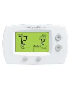 Honeywell TH5220D1029/U FocusPRO 5000 Digital Non-Programmable Thermostat, 40 - 99 deg F, +/-1 deg F Differential, Push Button in Premier White