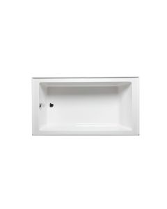 Americh TO6636TLA2-WH Turo 66 Inch x 36 Inch Rectangular Alcove Left Hand Airbath II Bathtub with an Integral Apron and Molded Tile Flange in White