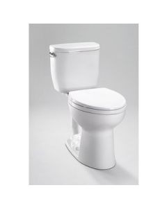 Toto CST243EFR#01 Entrada Two-Piece Round 1.28 GPF Universal Height Toilet with Right-Hand Trip Lever in Cotton White