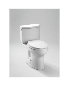 Toto CST454CEFG#01 Drake II Two-Piece Elongated 1.28 GPF Universal Height Toilet with CEFIONTECT in Cotton White