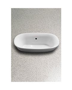 Toto LT480G#01 Maris Oval Semi-Recessed Vessel Bathroom Sink with CEFIONTECT in Cotton White