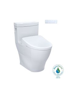 Toto MW6264726CEFGA#01 Aimes® Elongated WASHLET®+ S7 1.28 GPF Floor Mounted One Piece Toilet with EWATER+ Contemporary Auto Flush Bidet Seat in Cotton White