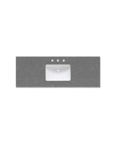 Fairmont Designs TQ2-S4922SG8 49" L X 22-1/4" W Widespread Rectangular Three Holes Vanity Top Only with Backsplash in Spectre Gray (Vanity Base Sold Separately)