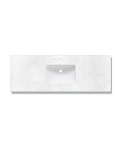 Fairmont Designs TQ2-S6122CQ8 61" W X 22-1/4" L X 3/4" H Single Bowl Vanity Top with 8" Widespread Faucet Holes in Carrera Quartz (Undermount Sink Sold Separately)