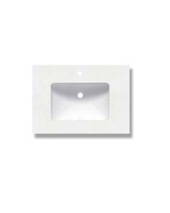 Fairmont Designs TQ-S3022BZ1 30-3/8" W X 22" L X 2" H Single Hole Vanity Top in Blizzard (Undermount Sink Sold Separately)