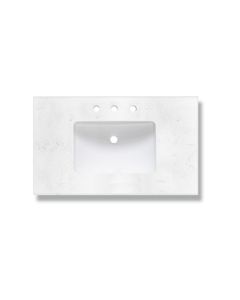 Fairmont Designs TQ-S3622CQ8 36-3/8" W X 22" L X 2" H Vanity Top with 8" Widespread Faucet Holes in Carrera Quartz (Undermount Sink Sold Separately)