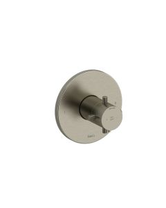 Riobel TRUTM44KNBN Riu 1/2" Two Functions Thermostatic and Pressure Balance Trim with Knurled Cross Handle in Brushed Nickel (Rough Sold Separately)